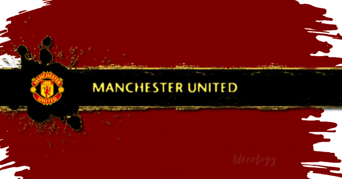 Manchester United banner image, based on paint splashes.