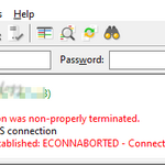 Filezilla, connection error GnuTLS error - 110: The TLS connection was non-properly terminated. Error is due to a changed IP address.