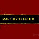 Manchester United banner image, based on paint splashes, with a faint scoreline of Liverpool 7 - 0 Manchester United.