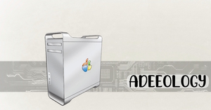 Featured image showing an Apple logo coloured in Microsoft Windows' styling.